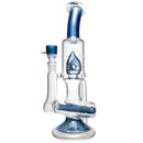 Ben Wilson - Hollow Foot Inline Recycler w/ Triple Donut Perc - Dark Blue Satin w/ White - The Cave