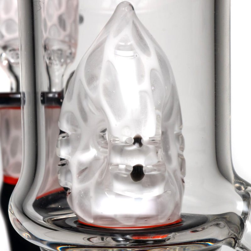 Ben Wilson - Hollow Foot Inline Recycler w/ Triple Donut Perc - White Honeycomb w/ Black & Orange - The Cave