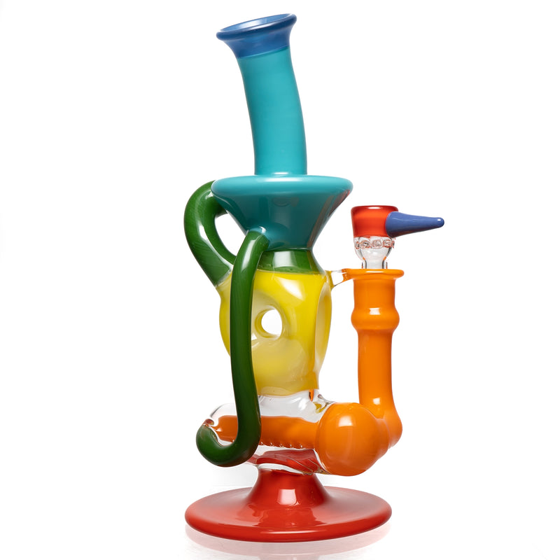 Ben Wilson - Triple Donut Inline Recycler - Multi Color Rainbow - The Cave