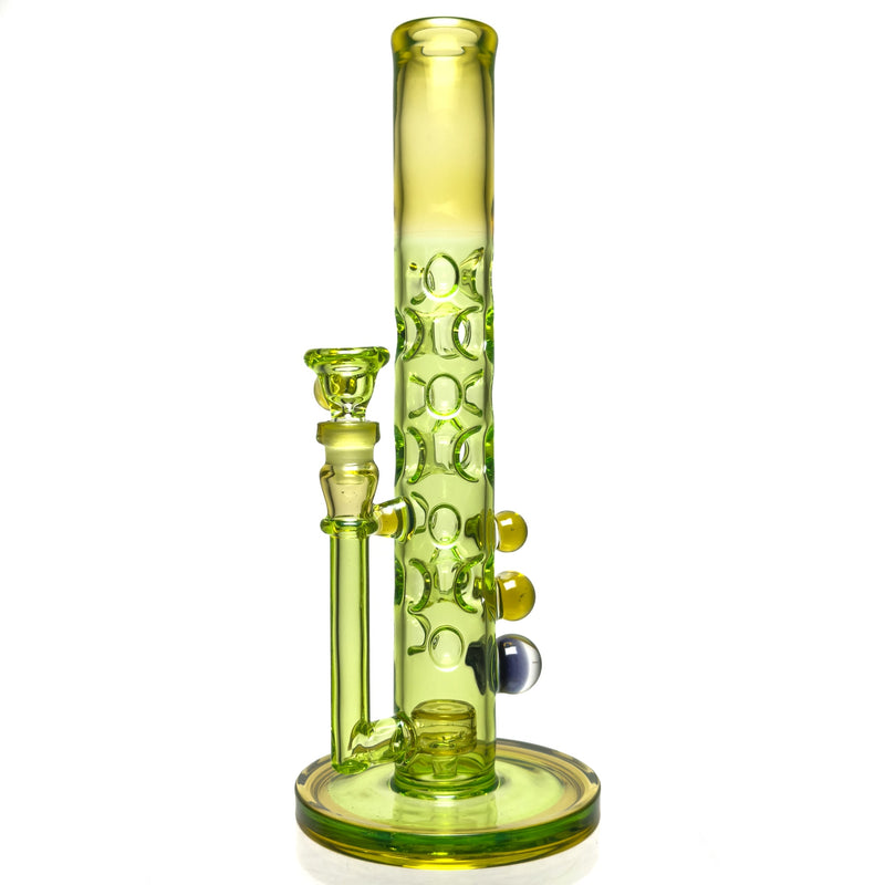 Davin Titland - Mini Straight Tube - 3 Seal Network w/ Dimples - Trans. Green & UV Citrine - The Cave