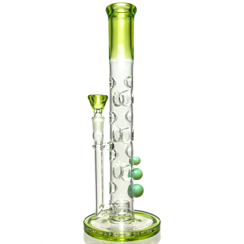 Davin Titland - Mini Straight Tube - 3 Seal w/ Dimples - Trans. Green & Titan Accents - The Cave