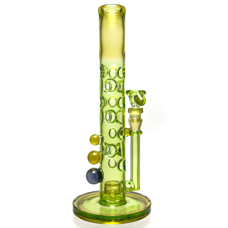 Davin Titland - Mini Straight Tube - 3 Seal Network w/ Dimples - Trans. Green & UV Citrine - The Cave