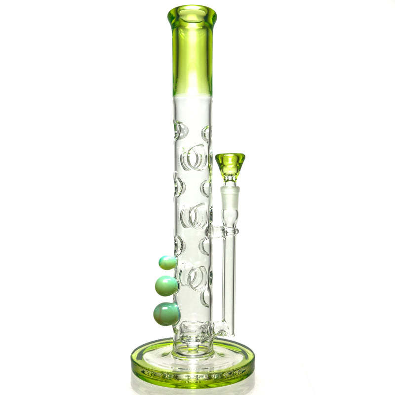 Davin Titland - Mini Straight Tube - 3 Seal w/ Dimples - Trans. Green & Titan Accents - The Cave