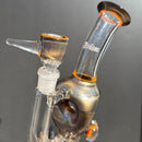 Ben Wilson - Triple Donut Bubbler - Electrum & Orange Crayon