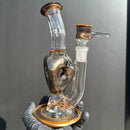 Ben Wilson - Triple Donut Bubbler - Electrum & Orange Crayon