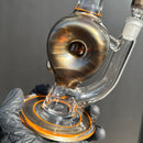 Ben Wilson - Triple Donut Bubbler - Electrum & Orange Crayon