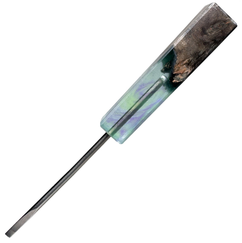 DunkinDabber - Flat Head Dabber - Pourcasso Resin + Burl - 5 5/8" - The Cave