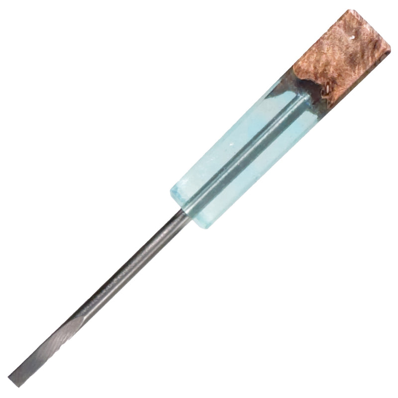 DunkinDabber - Mini Flat Head Dabber - Pourcasso Resin + Burl - 3 7/8"