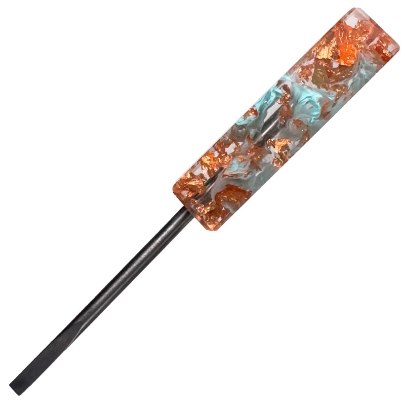 DunkinDabber - Mini Flat Head Dabber - Kaotics Artworks Copper Leaf - 4"