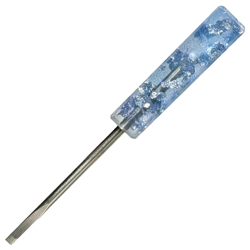 DunkinDabber - Mini Flat Head Dabber - Pourcasso Silver Leaf - 4" - The Cave