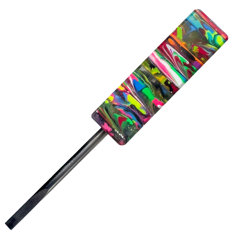 DunkinDabber - Mini Flat Head Dabber - Kaotic Overpour - 3 5/8" - The Cave