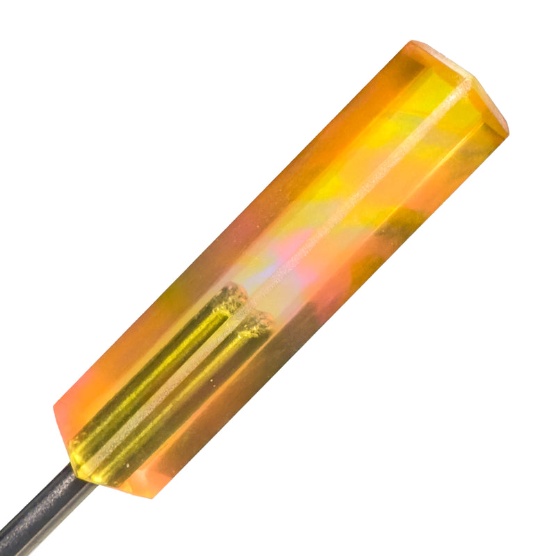 DunkinDabber - Mini Flat Head Dabber - Transparent Orange Pourcasso UV - 3 1/2" - The Cave