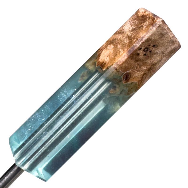 DunkinDabber - Mini Flat Head Dabber - Pourcasso Resin + Burl - 3 7/8"