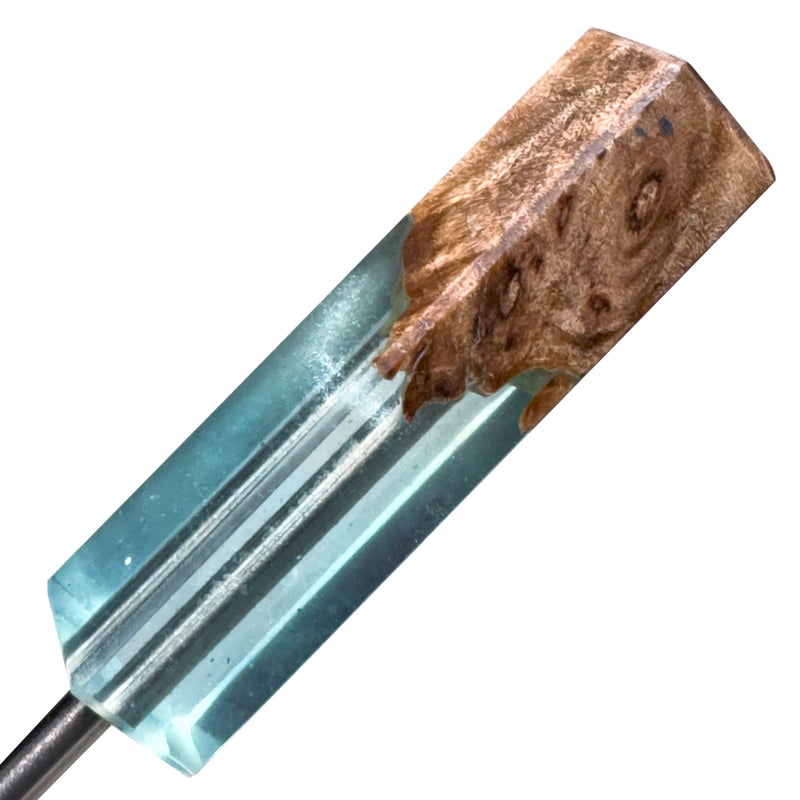 DunkinDabber - Mini Flat Head Dabber - Pourcasso Resin + Burl - 3 7/8"