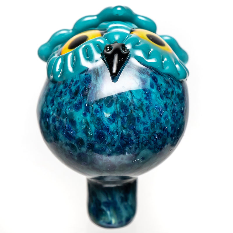 Four Winds Flameworks - Owl Bubble Cap - Blue Frit - The Cave