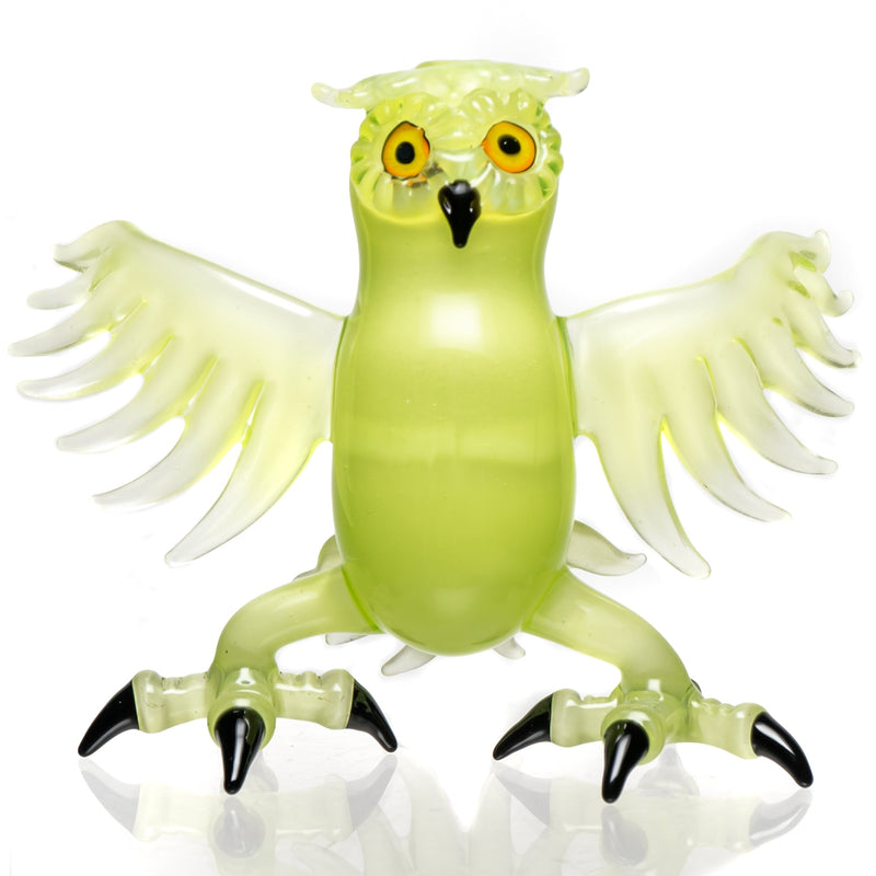 Four Winds Flameworks - Monochrome Owl Rig - UV Lime White Satin - The Cave