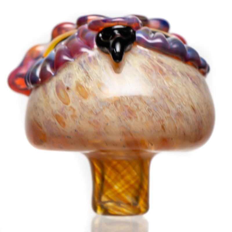 Four Winds Flameworks - Owl Bubble Cap - Amber Purple - The Cave