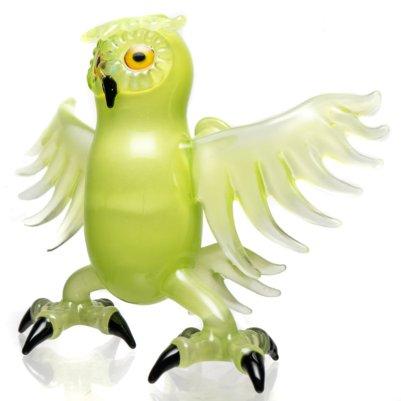 Four Winds Flameworks - Monochrome Owl Rig - UV Lime White Satin - The Cave