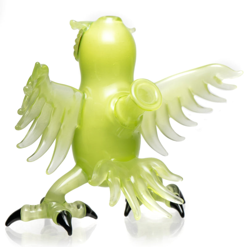 Four Winds Flameworks - Monochrome Owl Rig - UV Lime White Satin - The Cave