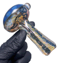 Greenlite - Heavy Spoon - Flat Mouth - Fume w/ Twist Cane & Blue Honeycomb