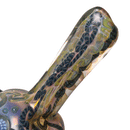 Greenlite - Heavy Spoon - Flat Mouth - Fume w/ Twist Cane & Blue Honeycomb