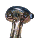 Greenlite - Heavy Spoon - Flat Mouth - Fume w/ Twist Cane & Blue Honeycomb