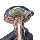 Greenlite - Heavy Spoon - Flat Mouth - Fume w/ Twist Cane & Green Honeycomb
