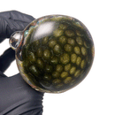 Greenlite - Heavy Spoon - Flat Mouth - Fume w/ Twist Cane & Green Honeycomb