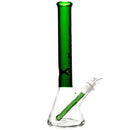US Tubes - 16" Beaker 50x7 w/ 24mm Joint - Green Neck - White & Green Vertical Label - The Cave