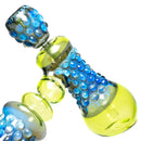 Goo Roo Designs - 23" Hammer Bubbler - Blue Fume & Green w/ Smoke - The Cave
