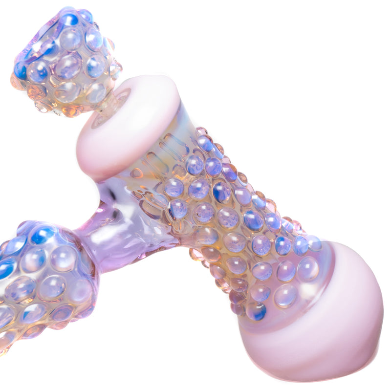 Goo Roo Designs - 23" Hammer Bubbler - Purple Fume & Milky Pink - The Cave