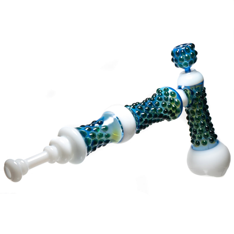 Goo Roo Designs - 22" Hammer Bubbler - Green Blue & White w/ Teal - The Cave