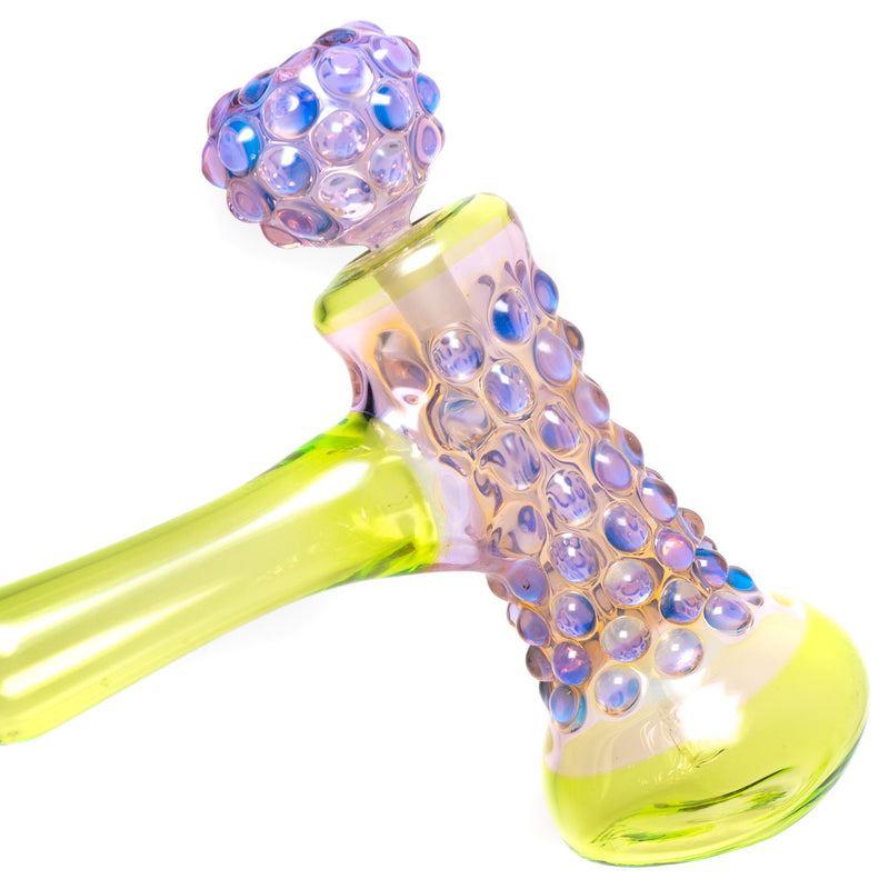 Goo Roo Designs - 26" Hammer Bubbler - Purple Fume & Transparent Green - The Cave