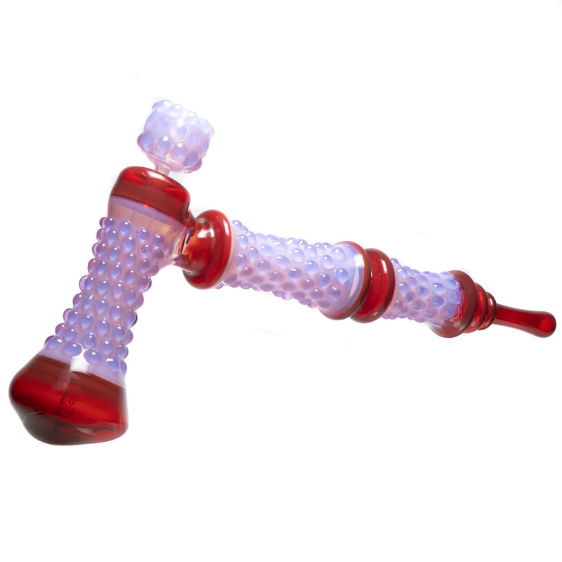 Goo Roo Designs - 23" Hammer Bubbler - Milky Purple & Red - The Cave