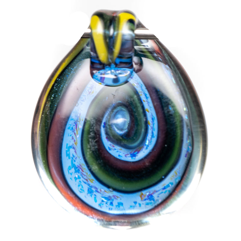 Dichro Swirl Pendant - Yellow, Orange & Steelwool - The Cave