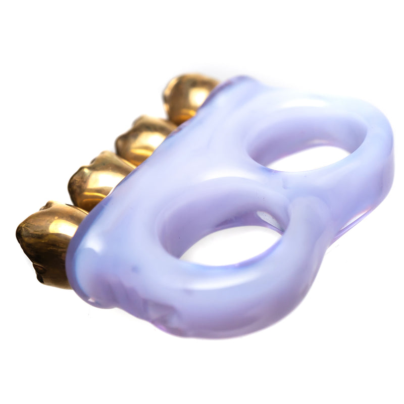 Zii - 2 Finger Ring - Pink w/ Gold Teeth - The Cave