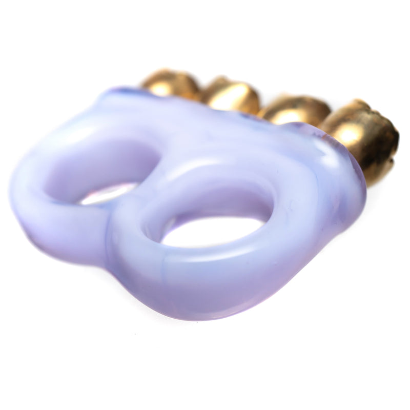 Zii - 2 Finger Ring - Pink w/ Gold Teeth - The Cave