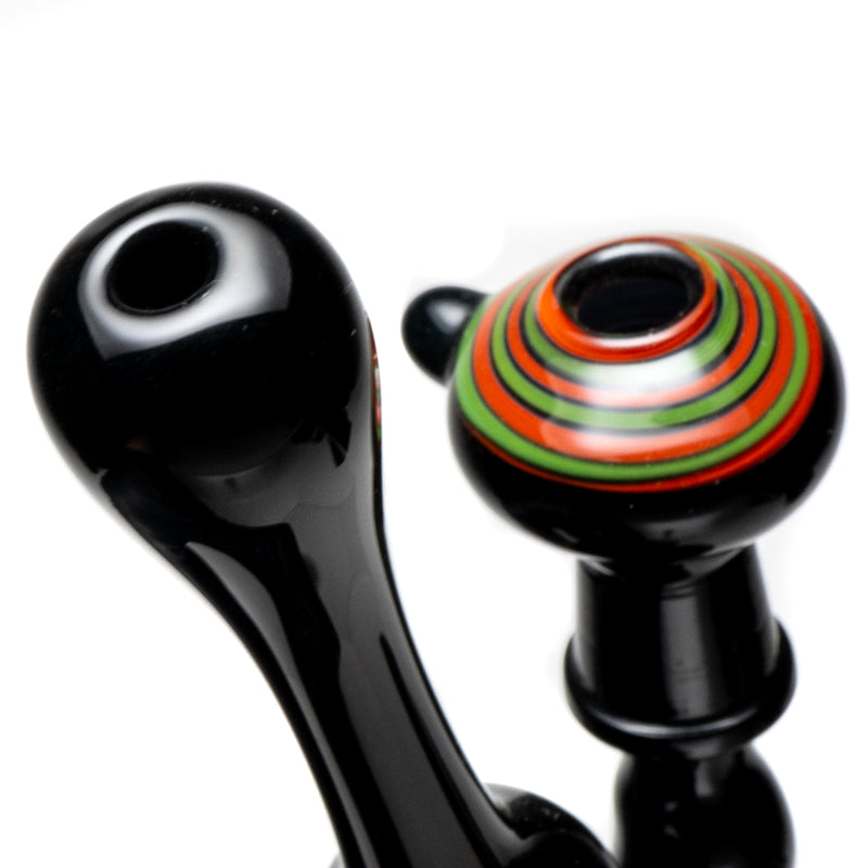 Barto - Fixed Mini Rig - Black w/ Green & Orange Swirl