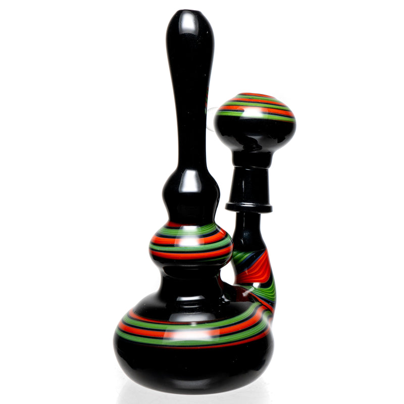 Barto - Fixed Mini Rig -  Black w/ Green & Orange Swirl