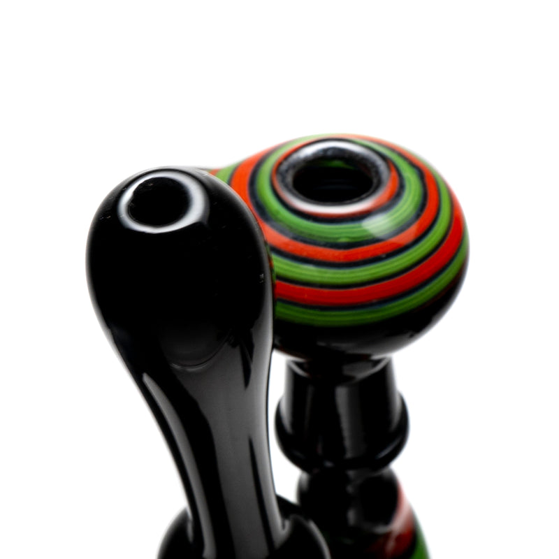 Barto - Fixed Mini Rig -  Black w/ Green & Orange Swirl