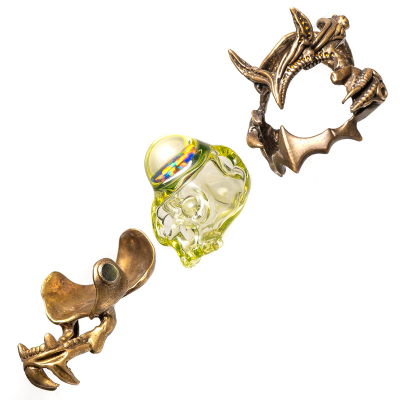 Aquarius - Caged Skull Pendant - Black Opal - Illuminati - The Cave