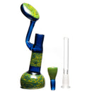 Red Nose Glass - Worked Bubbler - Cobalt - The Cave