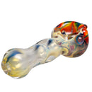 Justice Brown Glass - Fume Spoon Pipe - Rainbow Flower - The Cave