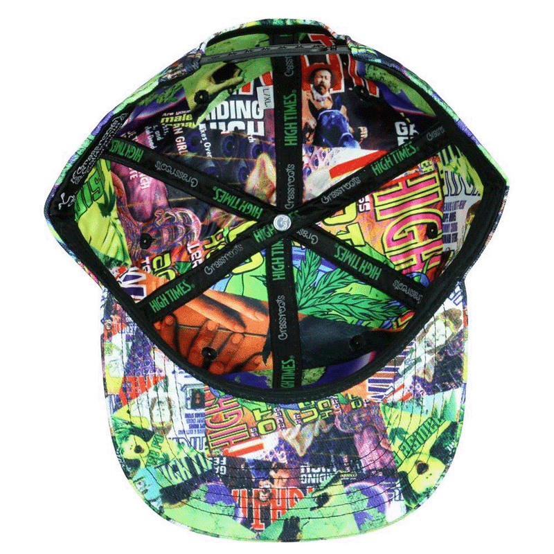 Grassroots - High Times Covers Pattern Snapback Hat - Large/XL - The Cave