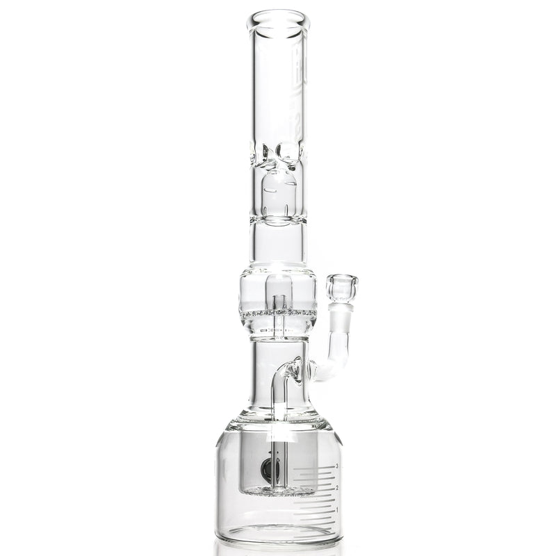 HiSi Glass - 16" - Jr. Double Geyser Perc Beaker - The Cave