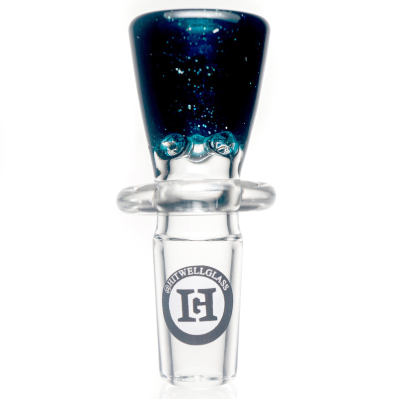 Hitwell Glass - Martini Slide - 3 Hole - 14mm - Heavy Blue Stardust - The Cave