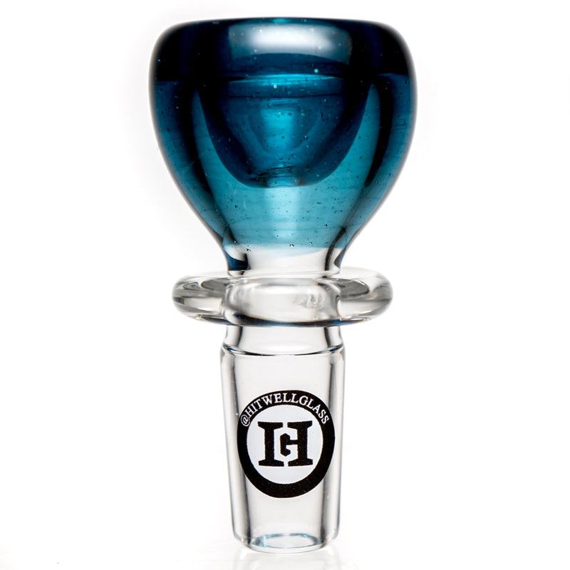 Hitwell Glass - Push Bowl Slide - 14mm - Blue Stardust - The Cave