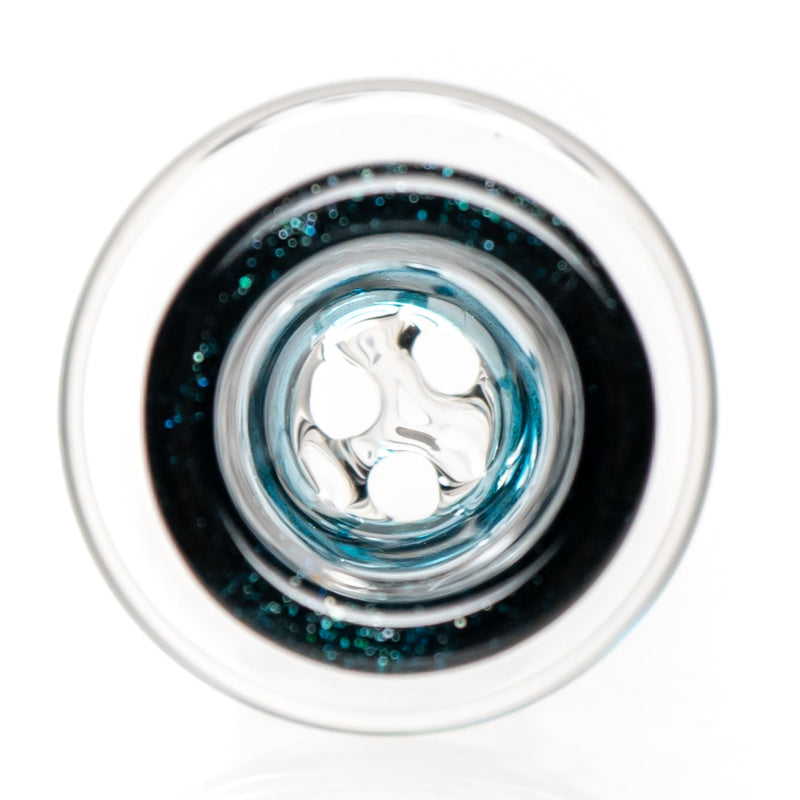Hitwell Glass - Martini Slide - 3 Hole - 18mm - Blue Stardust - The Cave