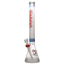 Illadelph - Tall Beaker - Frosted Signature Series - Red & Black Label w/ Blue Band - The Cave