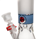 Illadelph - Tall Beaker - Frosted Signature Series - Red & Black Label w/ Blue Band - The Cave